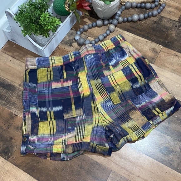 Anthropologie patchwork shorts NEW medium cotton tie dye southwestern - Picture 9 of 12